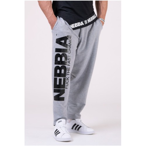 Nebbia Мъжко долнище Beast Mode On iconic sweatpants 186 - Grey